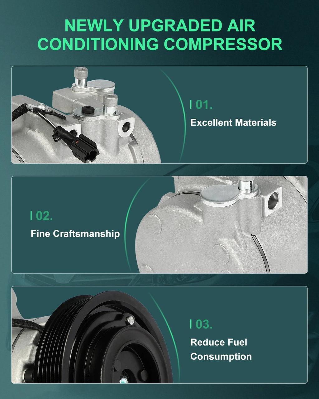 A/C Compressor for Hyundai XG350 (2002–2005) & Kia Amanti 3.5L (2005–2006)