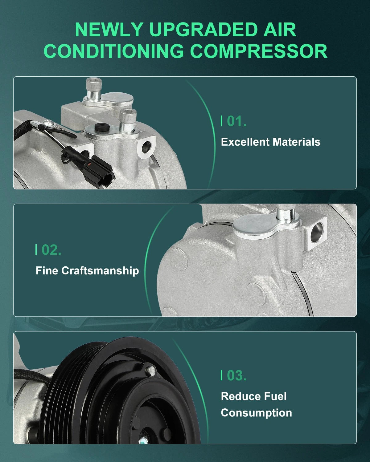 A/C Compressor for Hyundai XG350 (2002–2005) & Kia Amanti 3.5L (2005–2006)