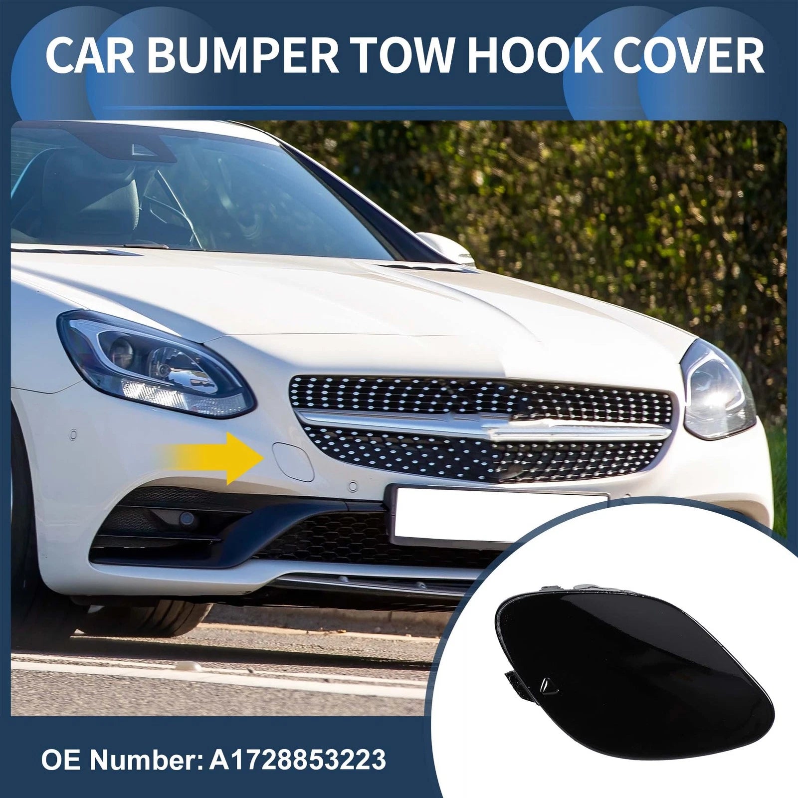 Tow Hook Cover for Mercedes-Benz W172 R172 (No.A1728853223) Black