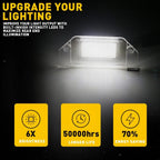 White LED License Plate Light Replacement for Chrysler 300, Sebring (2005–2014)