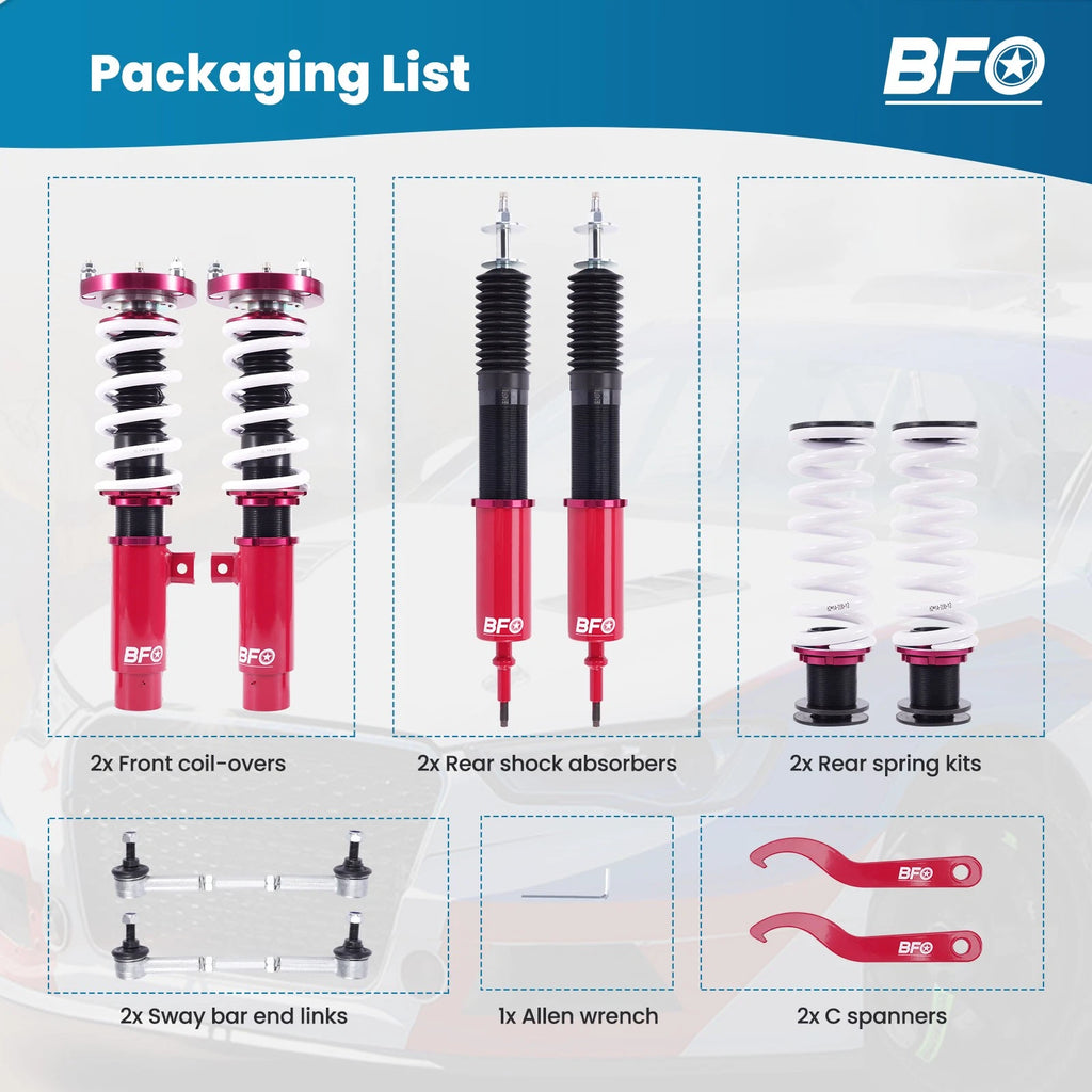 24 Way Adjustable Damper Coilovers for BMW 3-Series 325i 328i 335i (2006–2013)