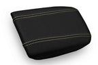 Leather Console Lid Armrest Cover for Volvo S80 (1999–2006) Black Beige Stitch