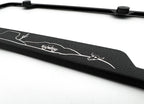License Plate Frame Rugged Black Stainless with Jeep Script for Jeep Wrangler (2018–2024)