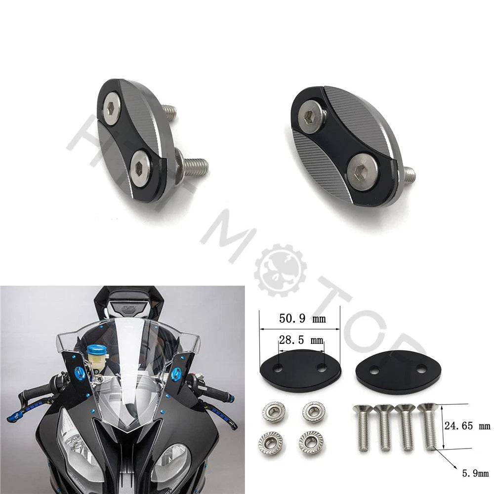 Mirror Block Off Plates for BMW S1000RR (2013–2018) Gray