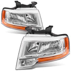 OE Style Chrome Housing Clear Lens Headlights Pair for Ford Expedition (2015–2017)