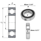 6208DDU Deep Groove Ball Bearing for Scooter Skateboard Wheel (P0)