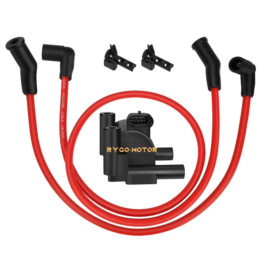 Ignition Coil + Wires for Softail Deluxe FLSTN (2007–2017) #31696-07A #31960-99A