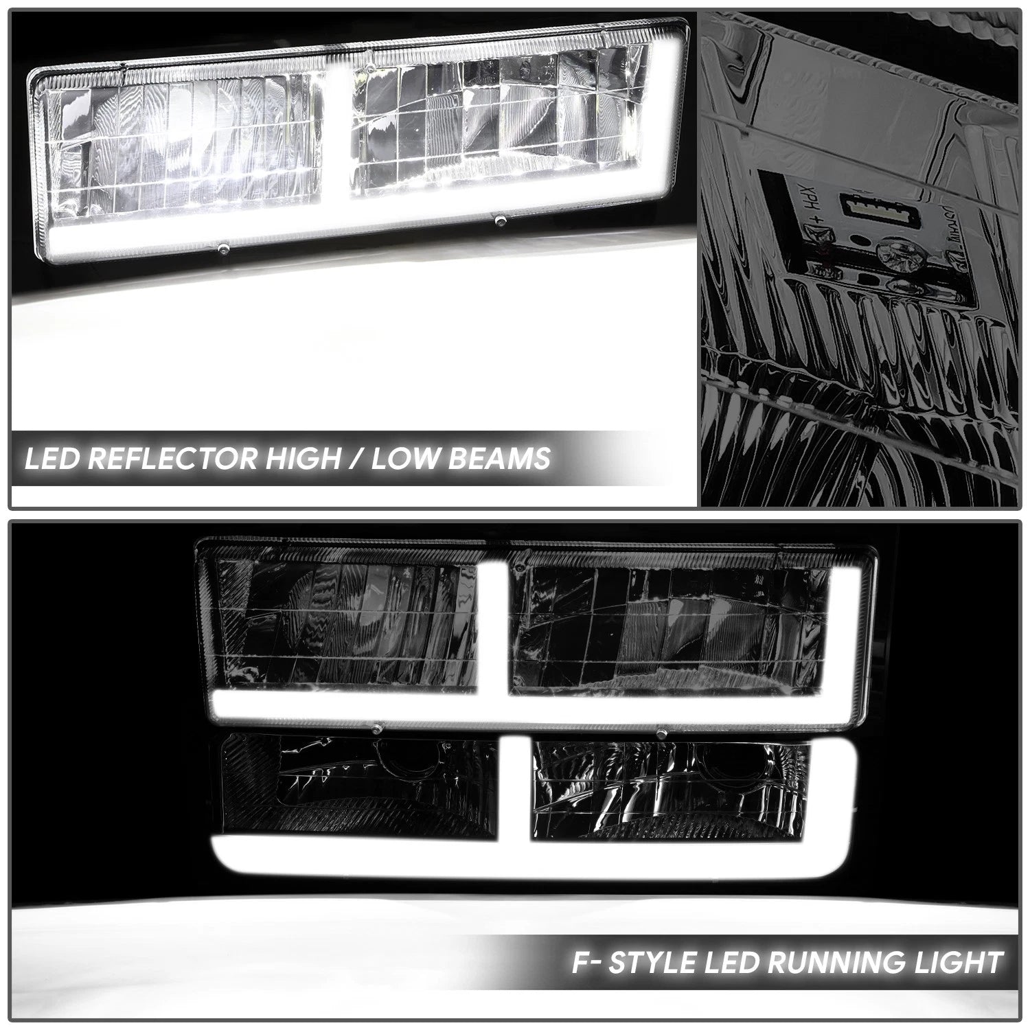 F-LED DRL Headlight + Signal + Amber Corner Lamp for GMC C/K 1500-3500 (1994–2000)