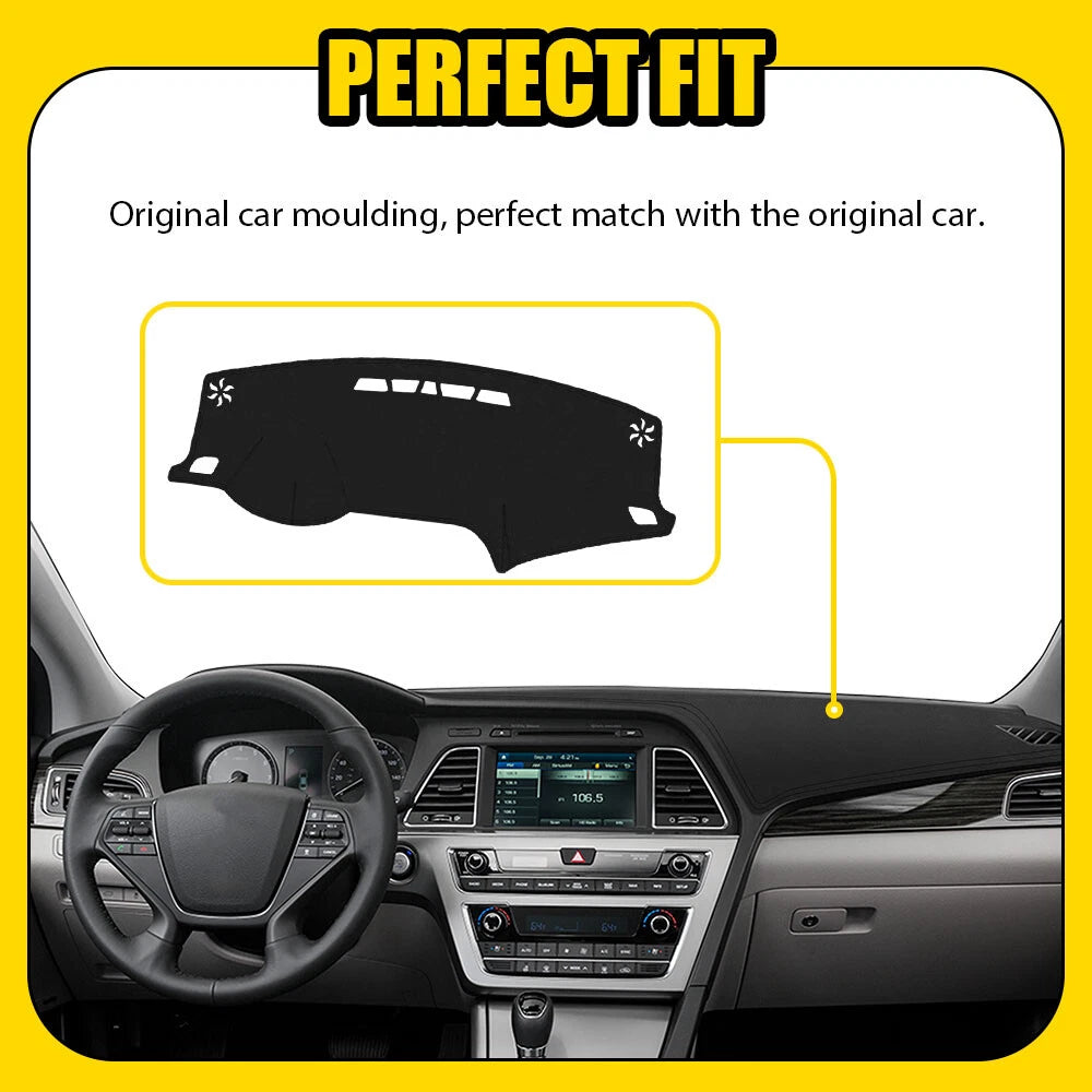 Leather DashMat Cover for Hyundai Sonata (2015–2019)