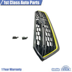Front Upper Grille for Subaru WRX (2018-2021) with Fluorescent Yellow Trim