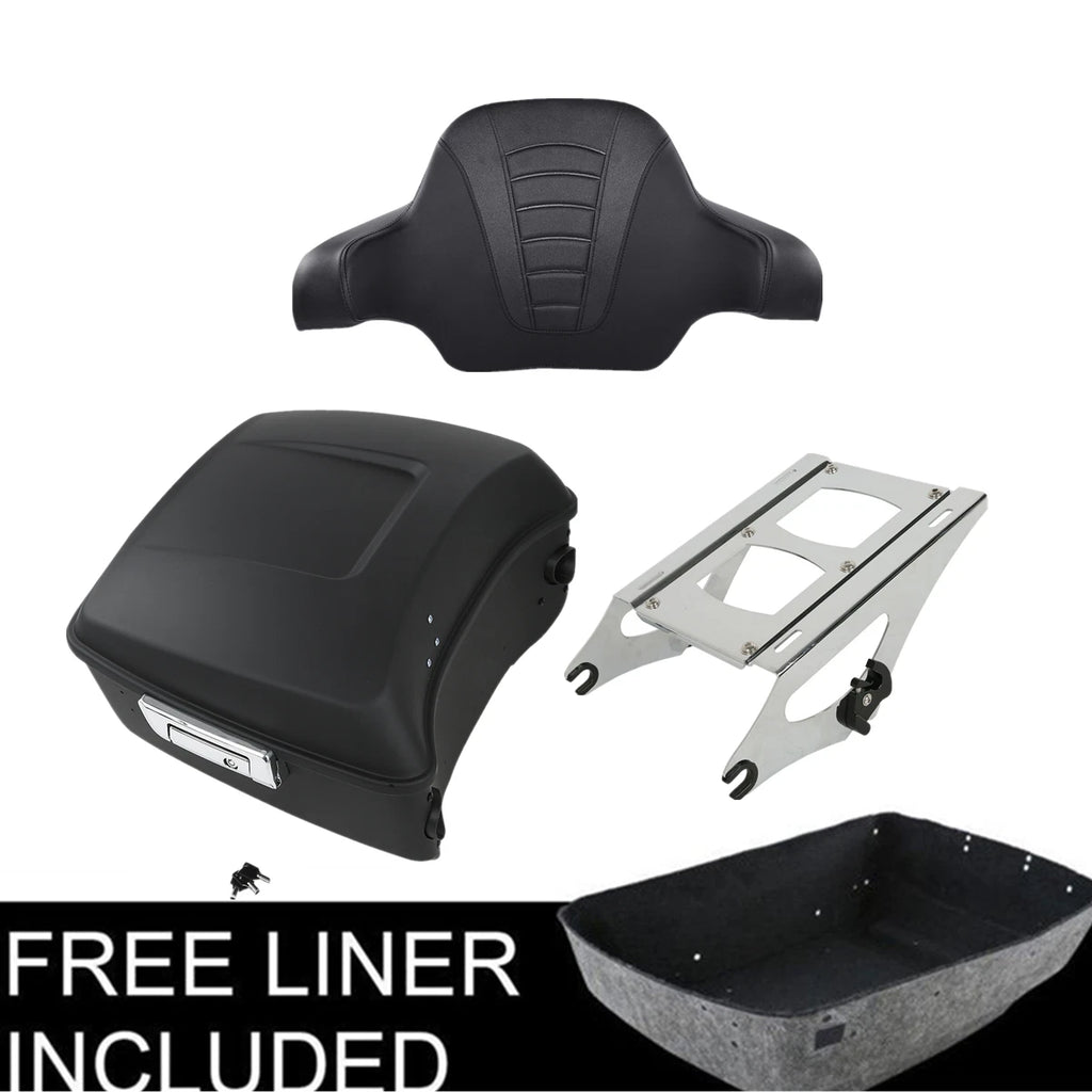 Matte Black Trunk Pad Rack for Harley Touring (2014–2025)