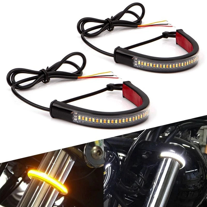 2X Switchback LED Turn Signal Light Strips for Motorcycle