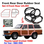 Front Rear 4 Door Rubber Seal LH+RH Fits Toyota Land Cruiser FJ60 BJ60 HJ60 New