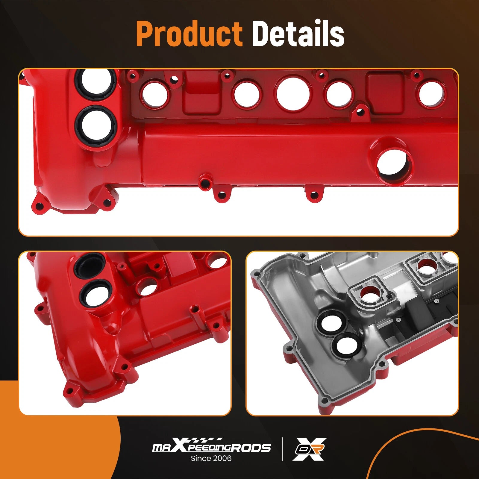 Aluminum Engine Valve Cover with Gasket Bolts for Ford Focus (2014-2018)