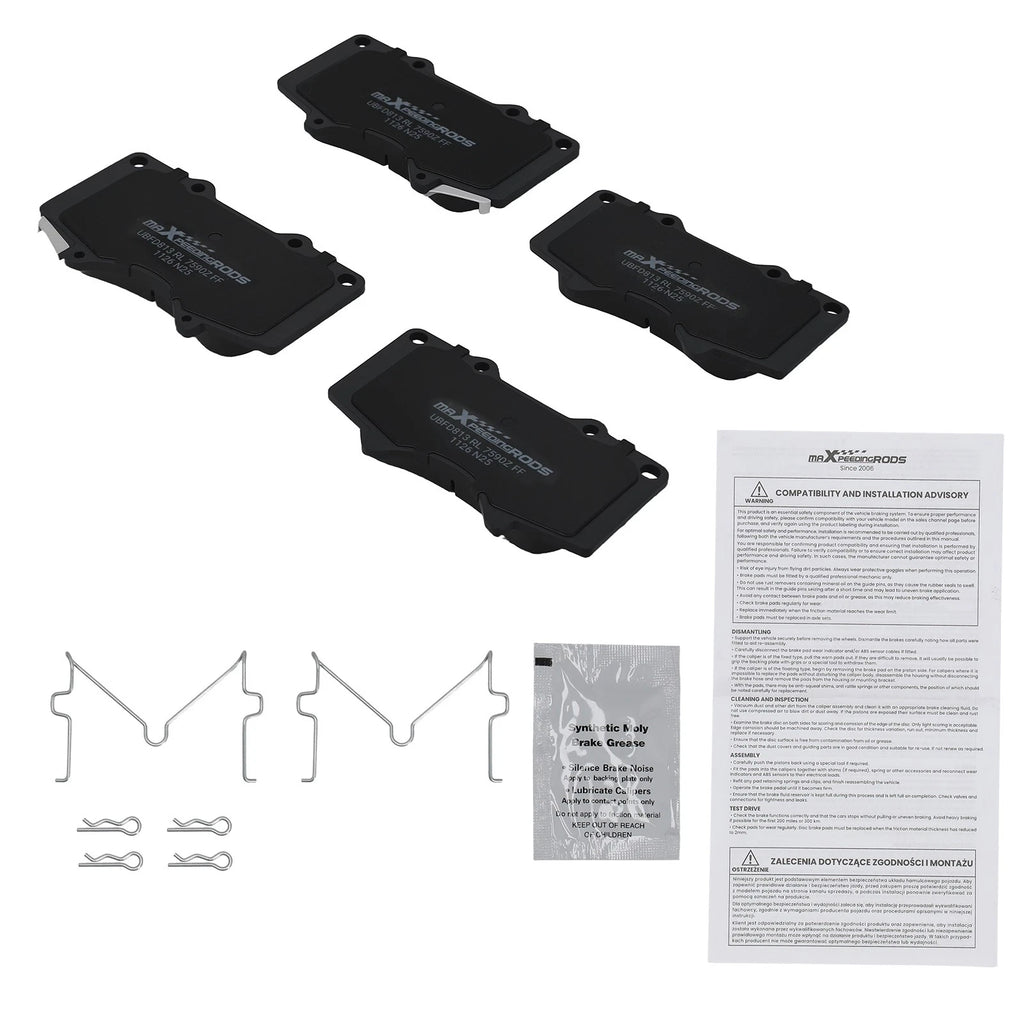 Front Ceramic Brake Pads Kit for Toyota Sequoia/Tacoma (2001–2023)