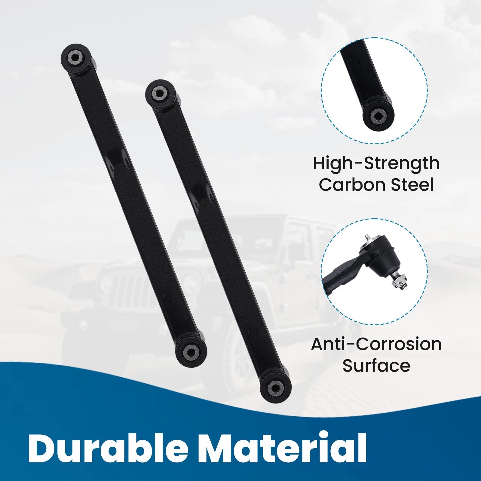 Front Suspension Control Arms & Tie Rods Kit for Jeep Wrangler (2007–2017)