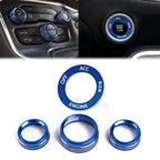 Engine Start Button AC Radio Switch Knob Ring Cover for Dodge Charger Challenger (2011–2021)