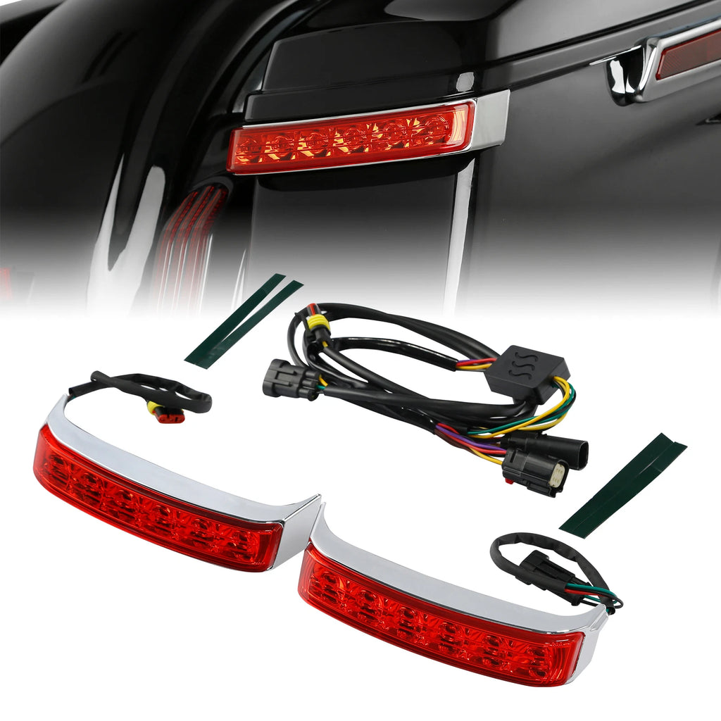 LED Run Brake Turn Light Red Lens for Harley Street Road Glide (2014–2025)