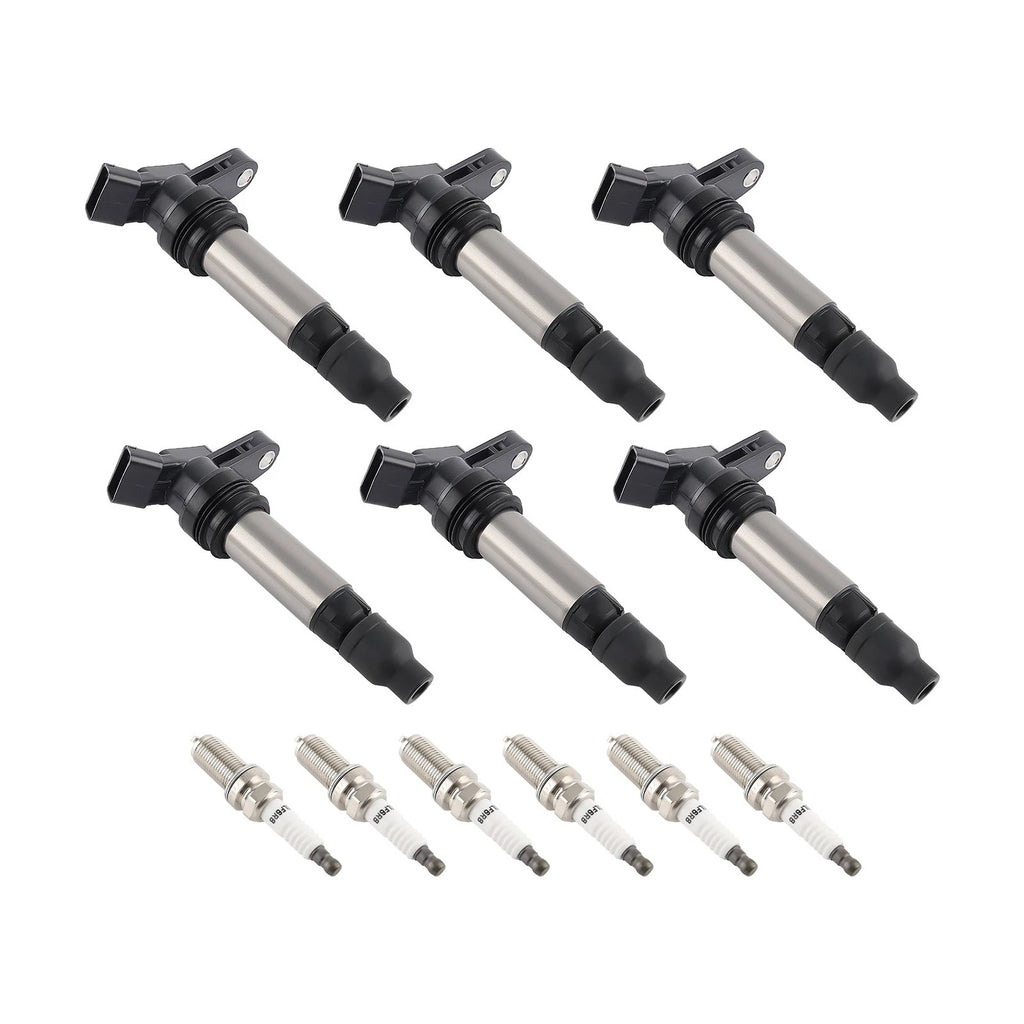Set of 6 Ignition Coils & Spark Plugs for Land Rover LR2, Volvo S80, XC60, XC70, XC90