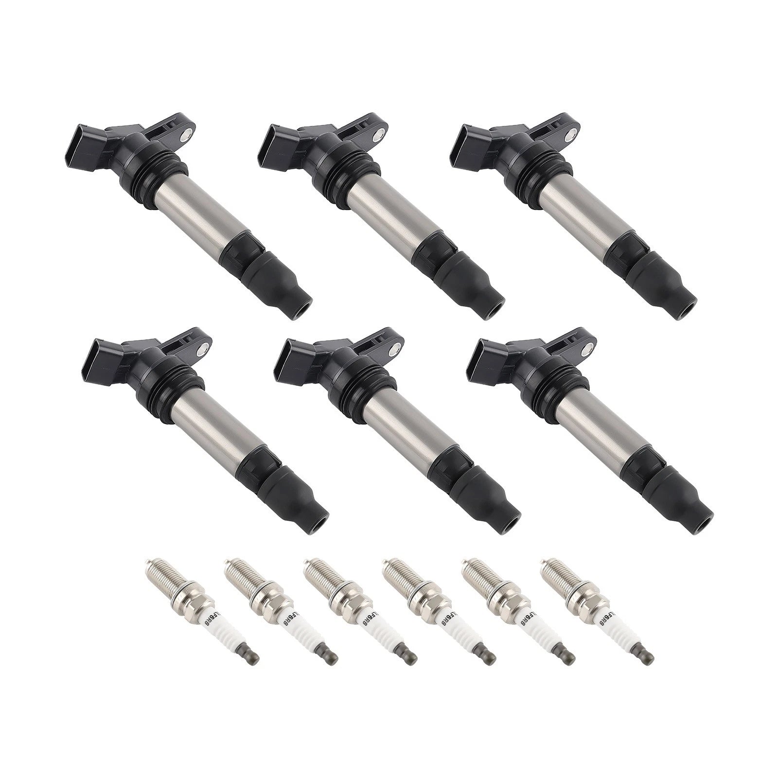 Set of 6 Ignition Coils & Spark Plugs for Land Rover LR2, Volvo S80, XC60, XC70, XC90