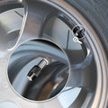 Set of 4 Black Aluminum Tire Valve Stem Caps for Universal Fit