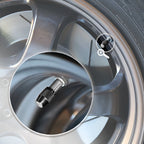 Set of 4 Black Aluminum Tire Valve Stem Caps for Universal Fit