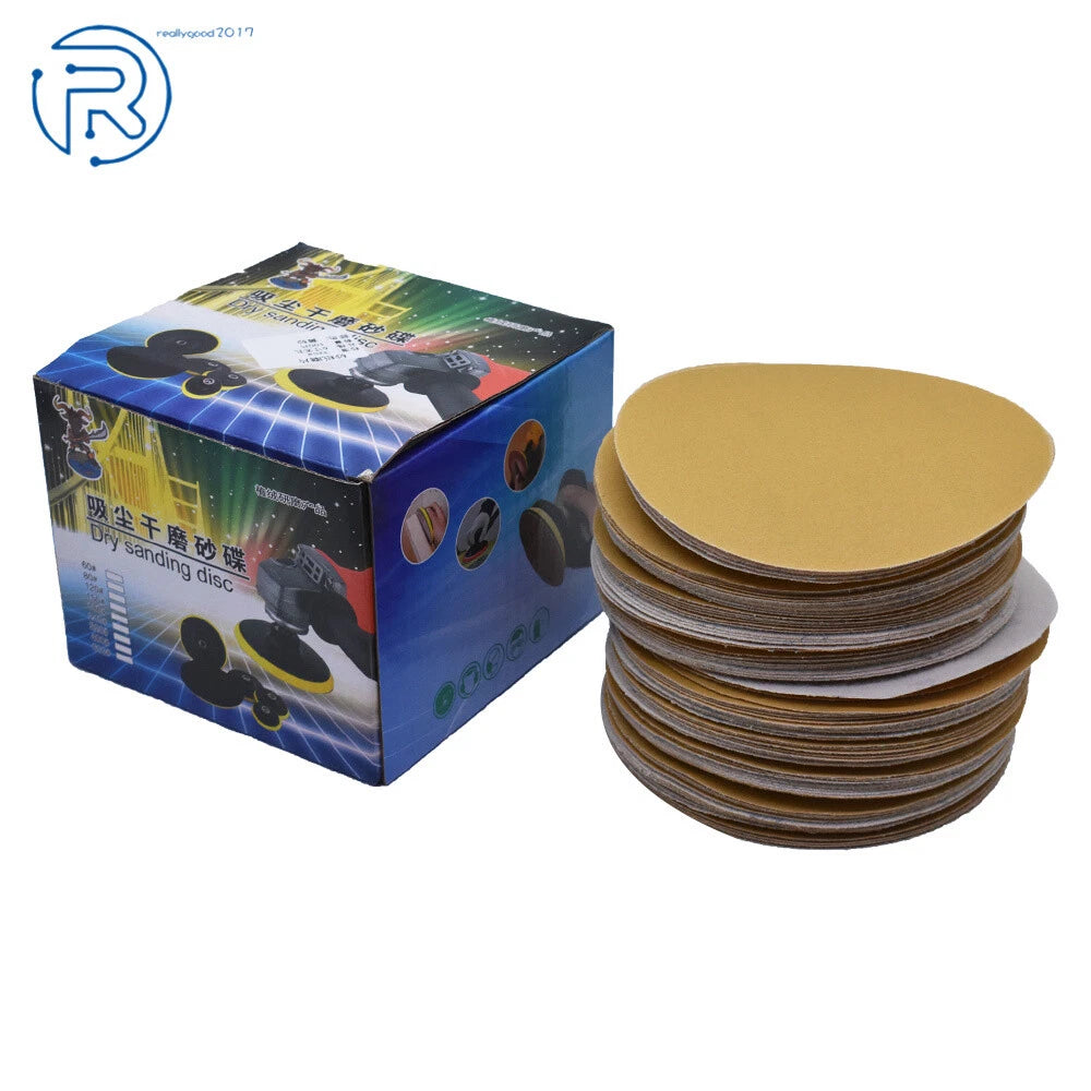 Set of 100 Hook and Loop Sanding Discs 240 Grit 6"