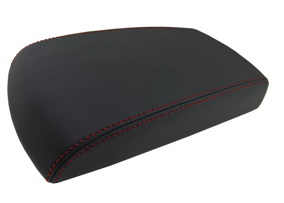 Leather Console Lid Armrest Cover for Chevrolet Impala (2006–2019) Red Stitch