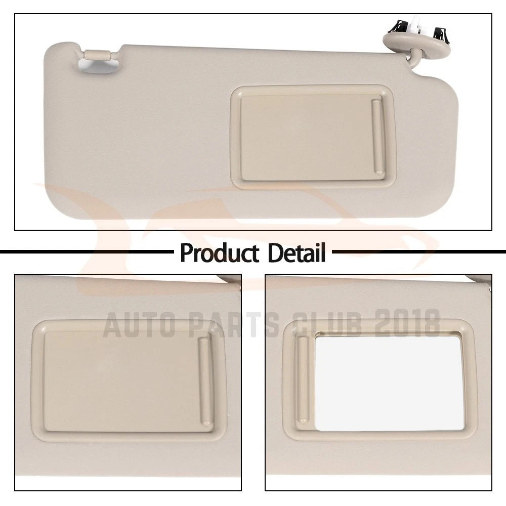 Beige Right Passenger Side Sun Visor for Toyota RAV4 (2006–2013)