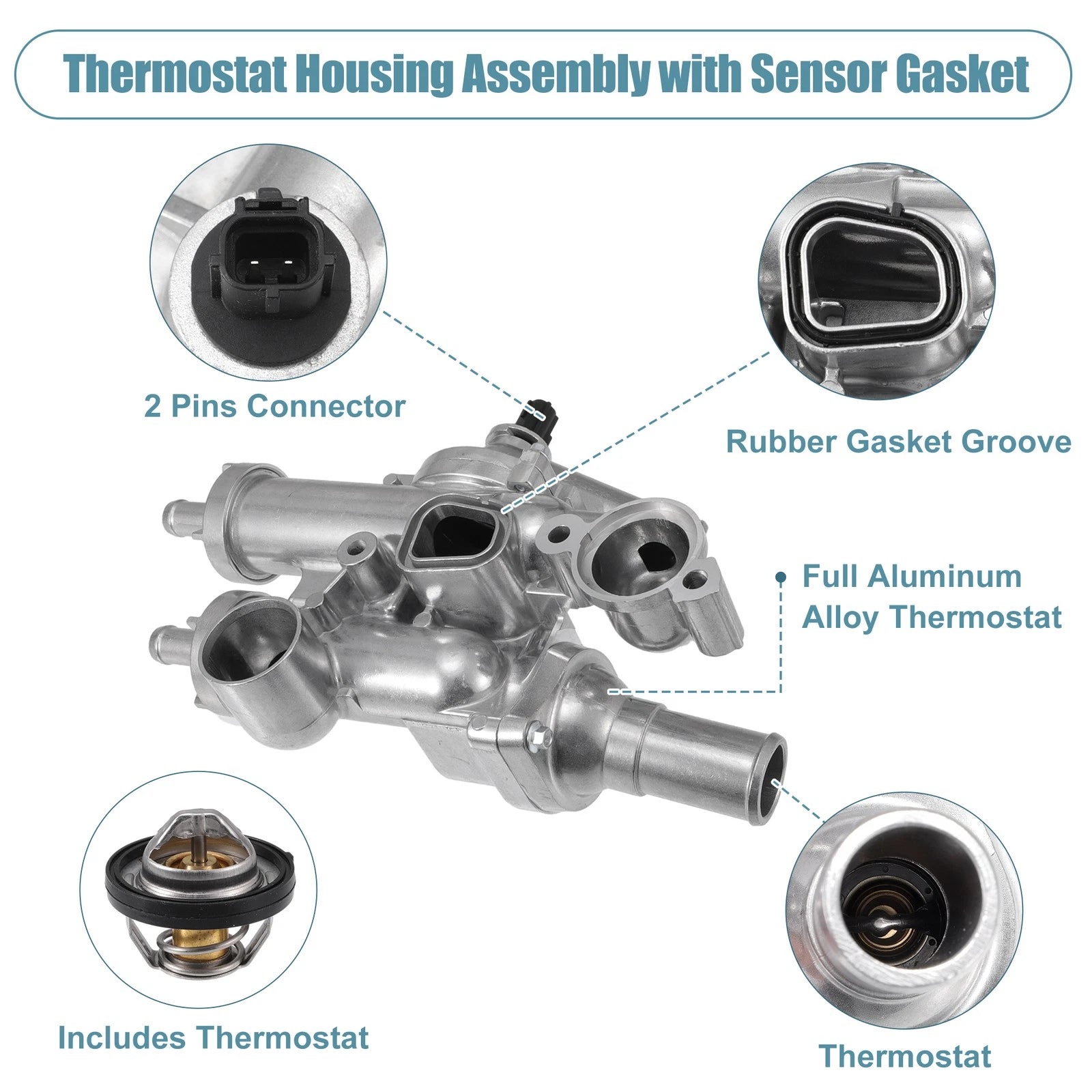 Aluminum Thermostat Housing Assembly for Chrysler Dodge Jeep 