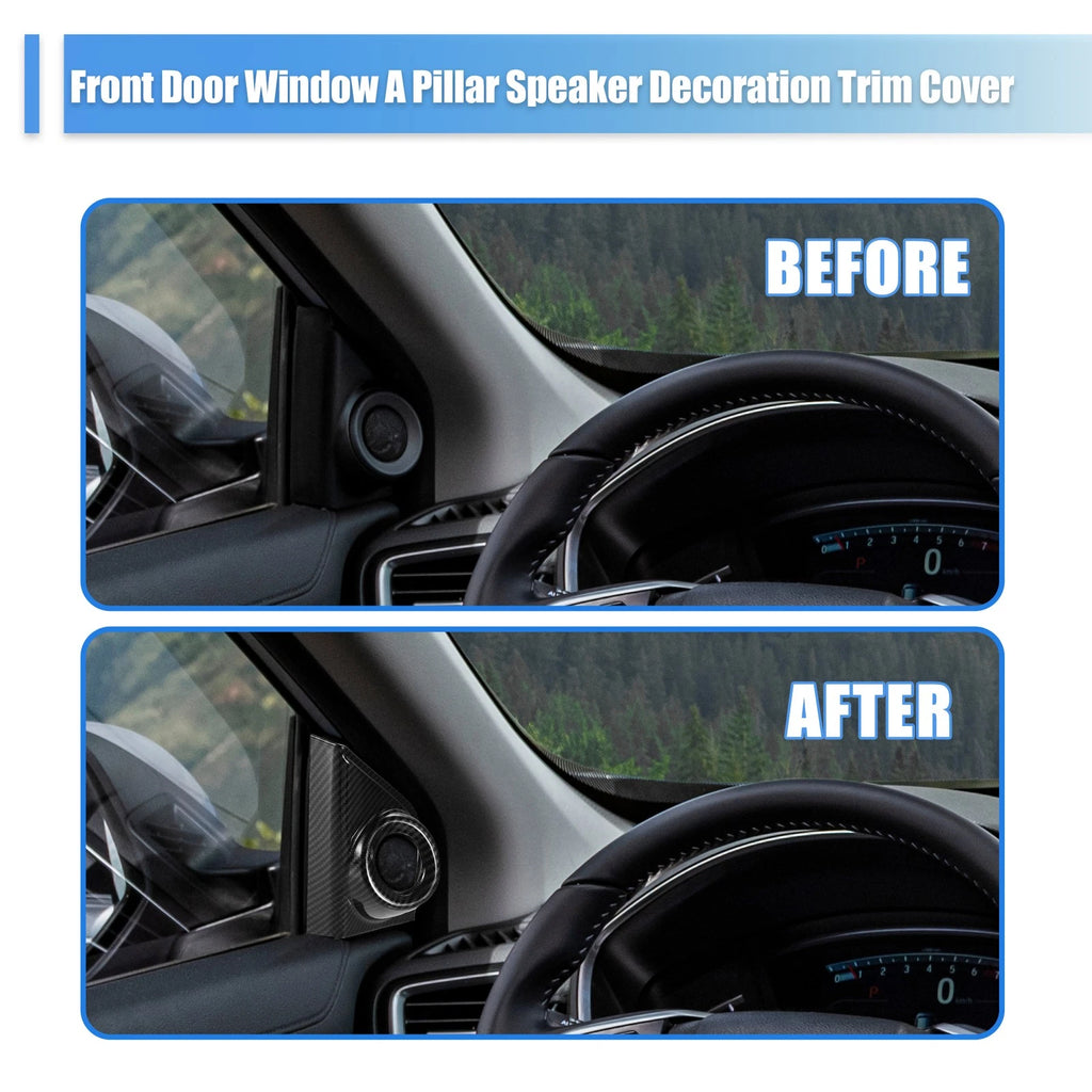 Carbon Fiber Pattern Front Door Window A Pillar Speaker Covers for Honda CR-V 