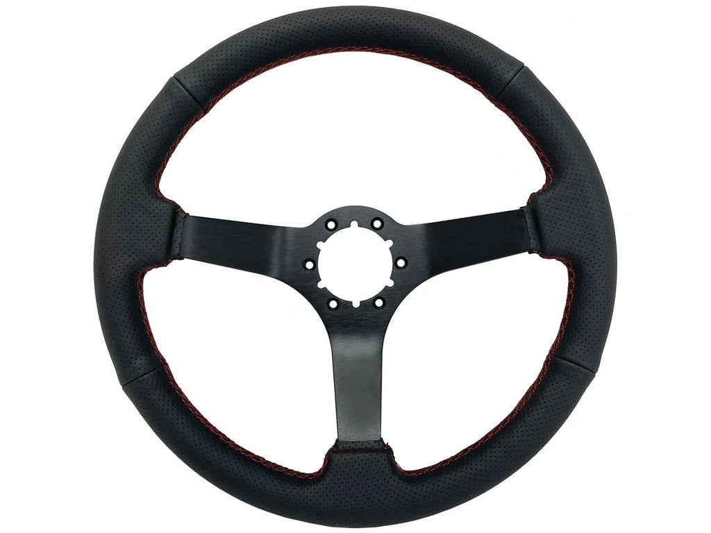 Steering Wheel Cover Black Perforated Leather Red Stitch for Toyota Hilux (2010–2018)
