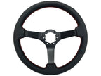 Steering Wheel Cover Black Perforated Leather Red Stitch for Toyota Hilux (2010–2018)