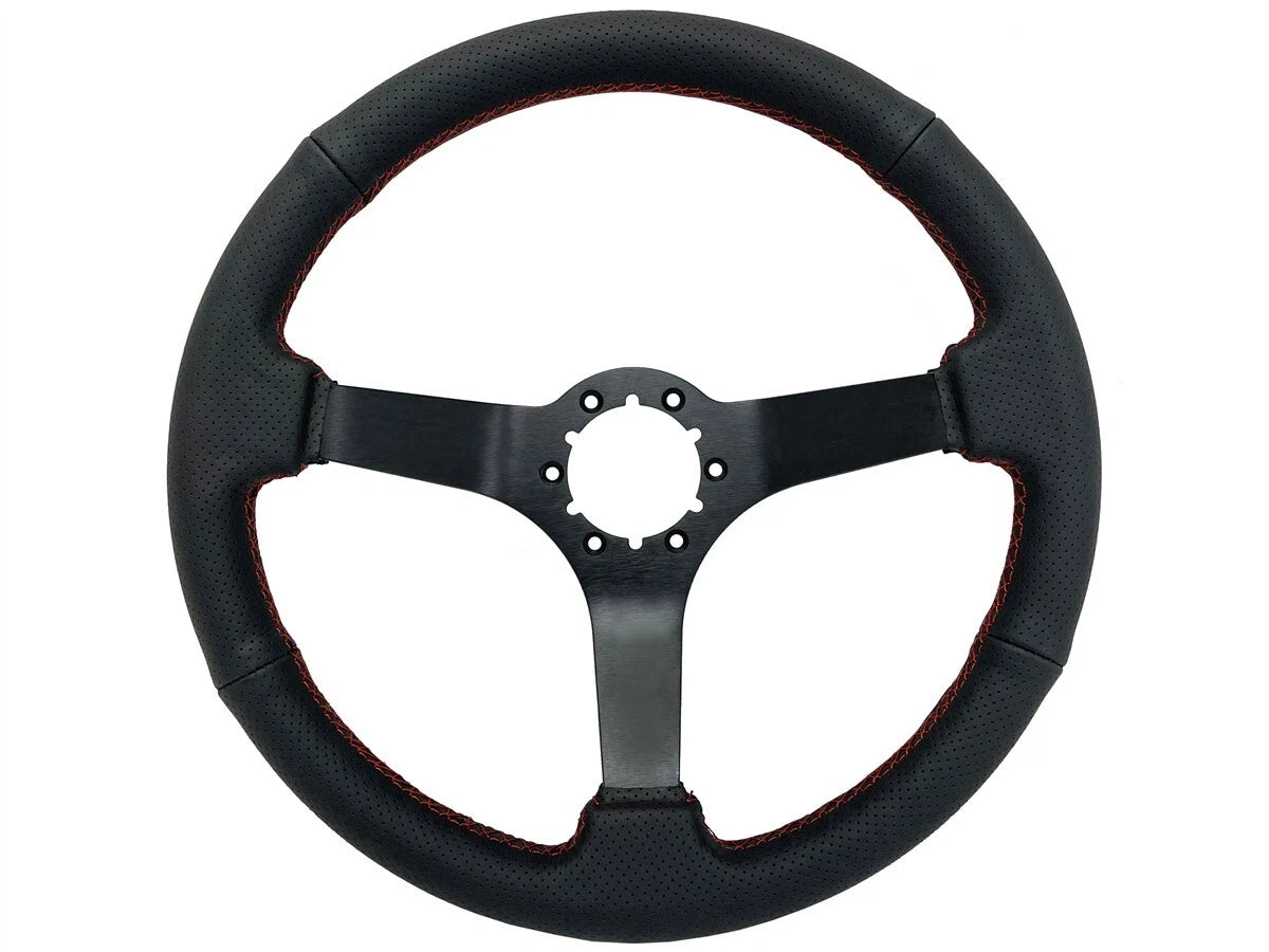 Steering Wheel Cover Black Perforated Leather Red Stitch for Toyota Hilux (2010–2018)