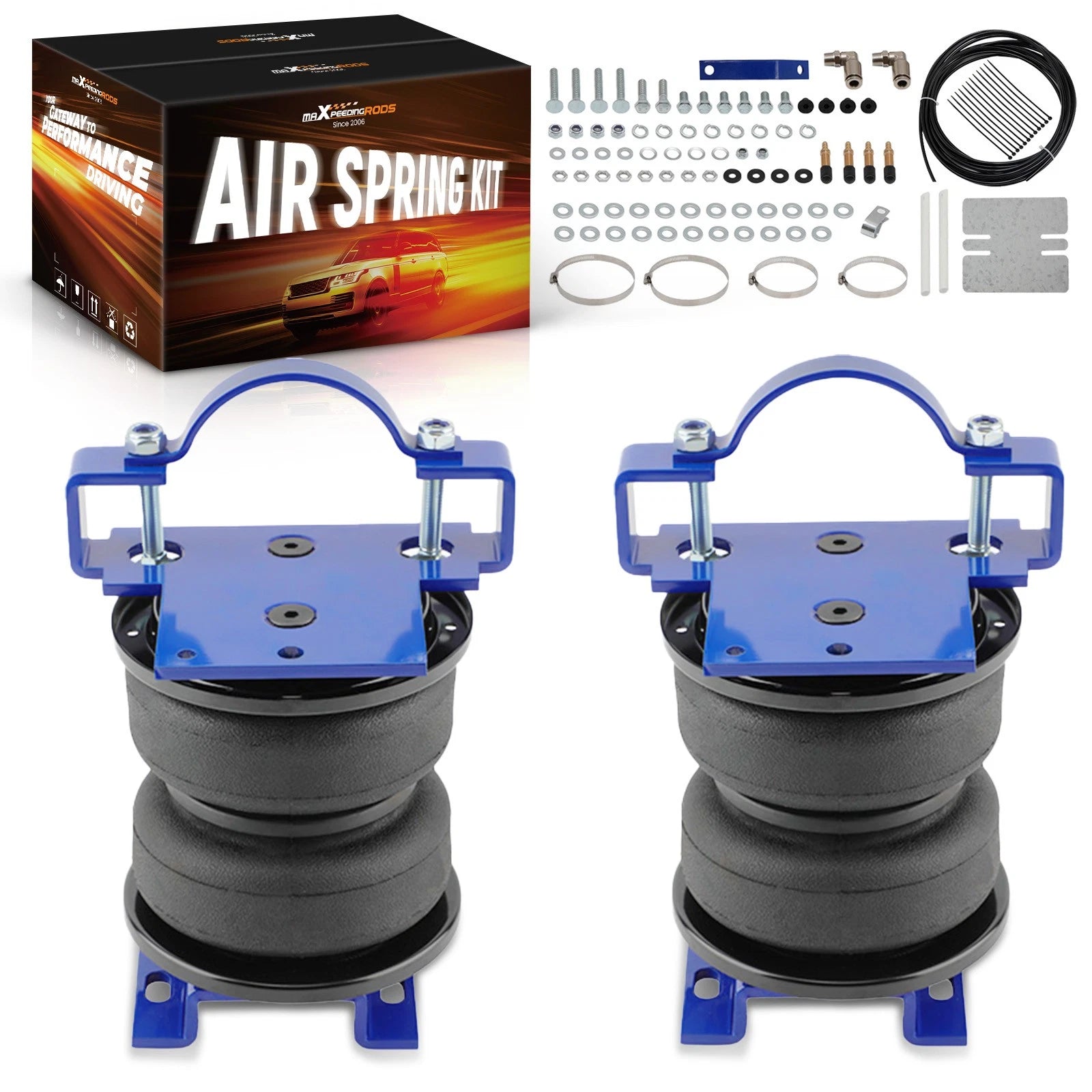 Rear Air Helper Spring Bag Leveling Kit for GMC Sierra Silverado 2500 3500 (2001–2023)