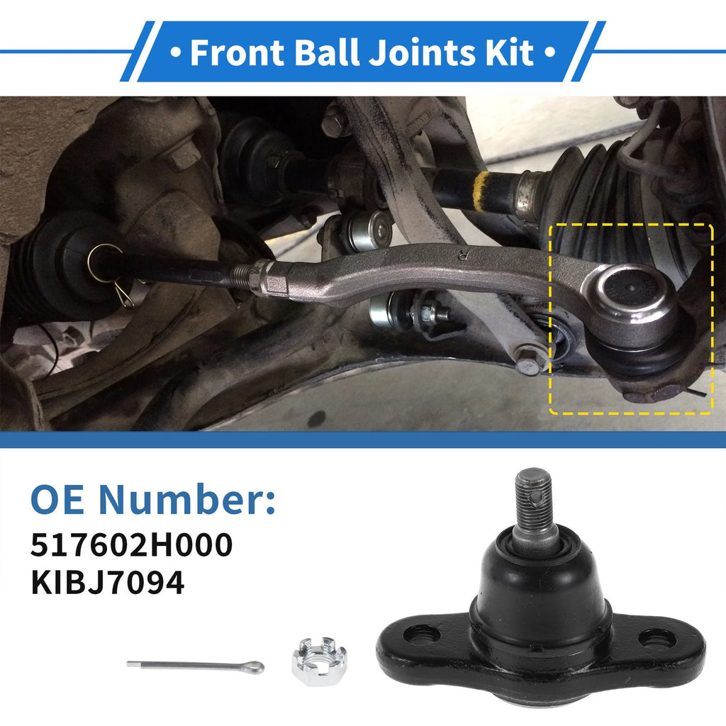 2X Front Lower Ball Joints for Hyundai Elantra (2005–2011) No. 517602H000/KIBJ7094