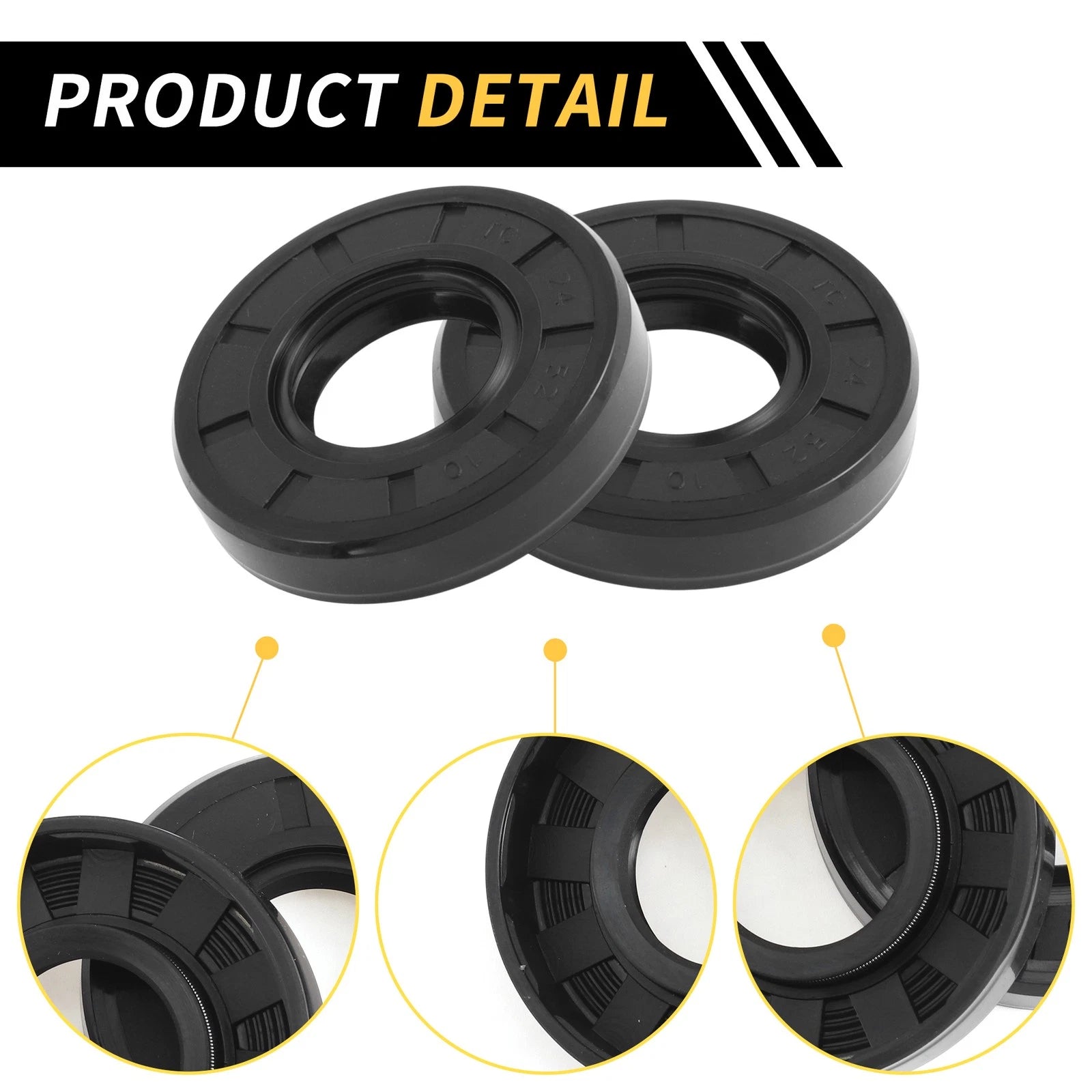 Set of 5 Oil Seal Rotary Shaft Seal NBR Rubber 24x52x10mm