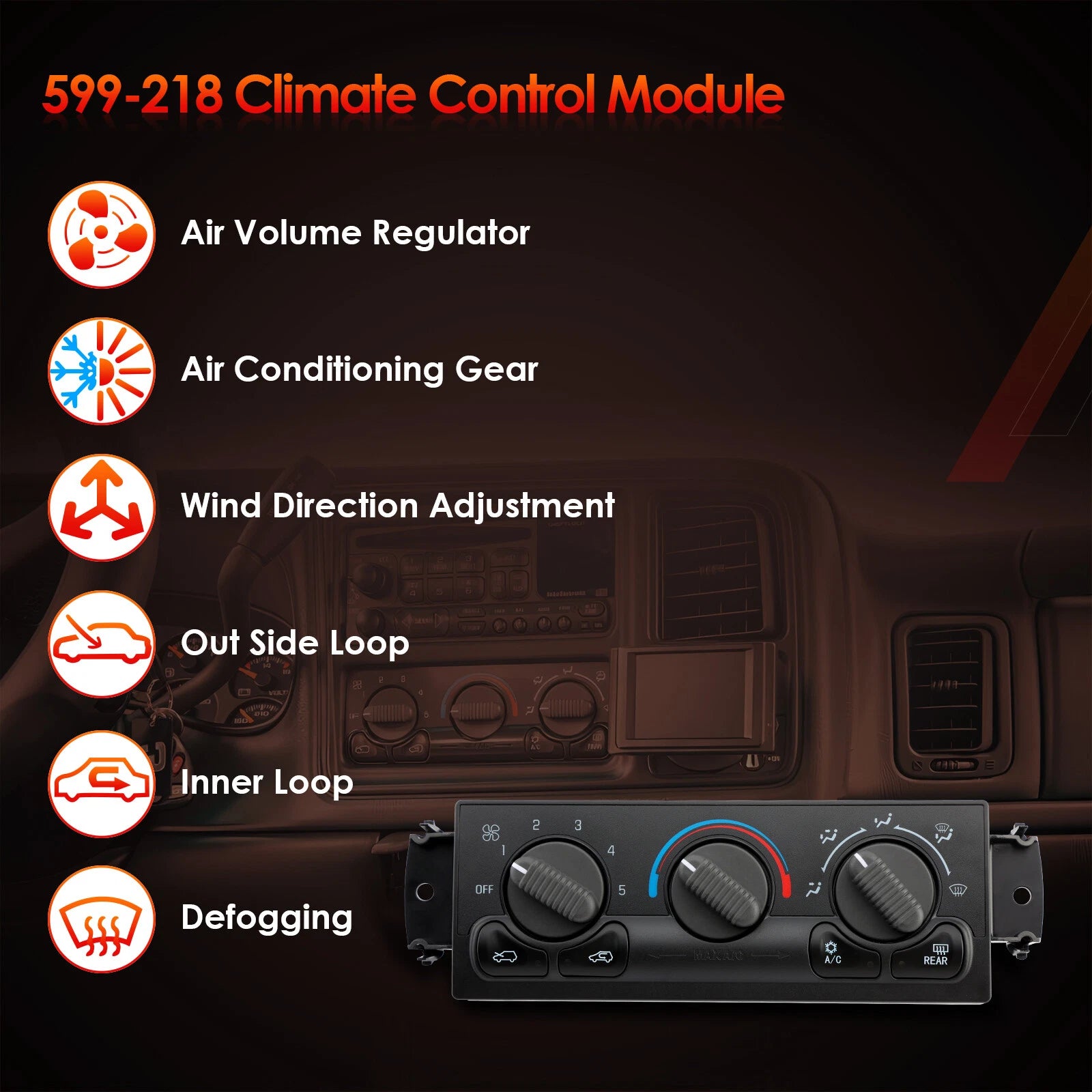 A/C Climate Control Module Panel for Chevy Tahoe Silverado GMC (1999–2002)