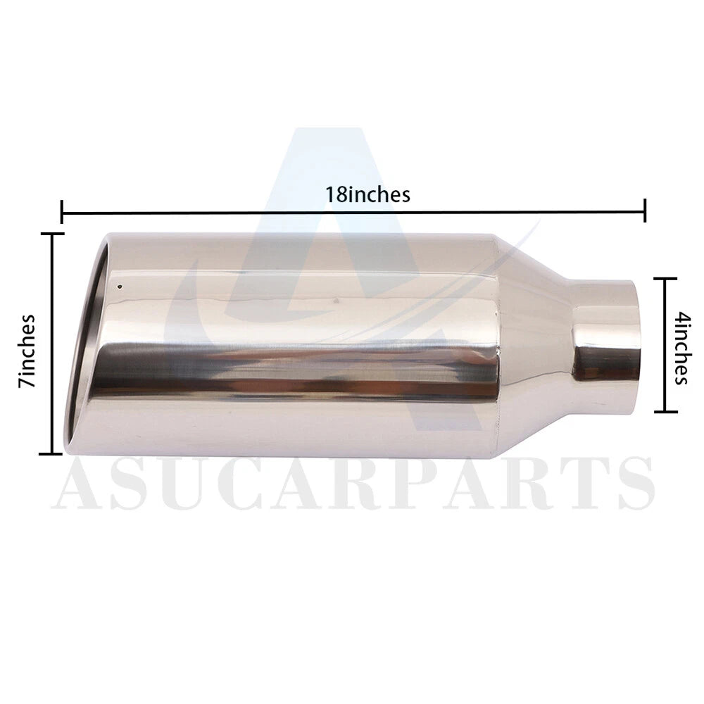 4" Inlet Stainless Steel Bolt On Exhaust Tip for Universal Fit