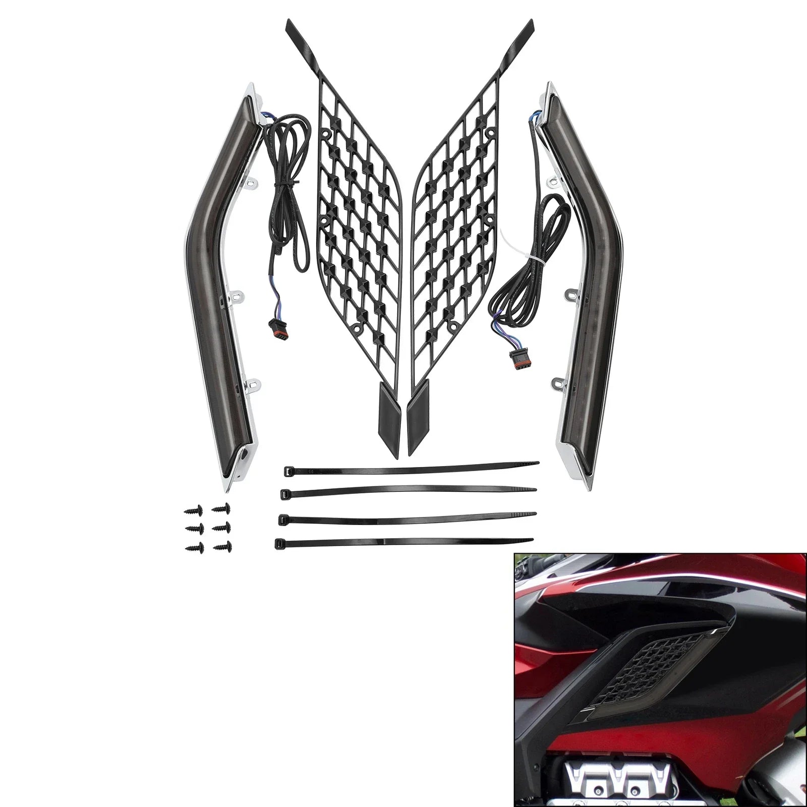 LED Radiator Grill Light Panels for Honda Goldwing GL 1800 Tour (2018-Up)