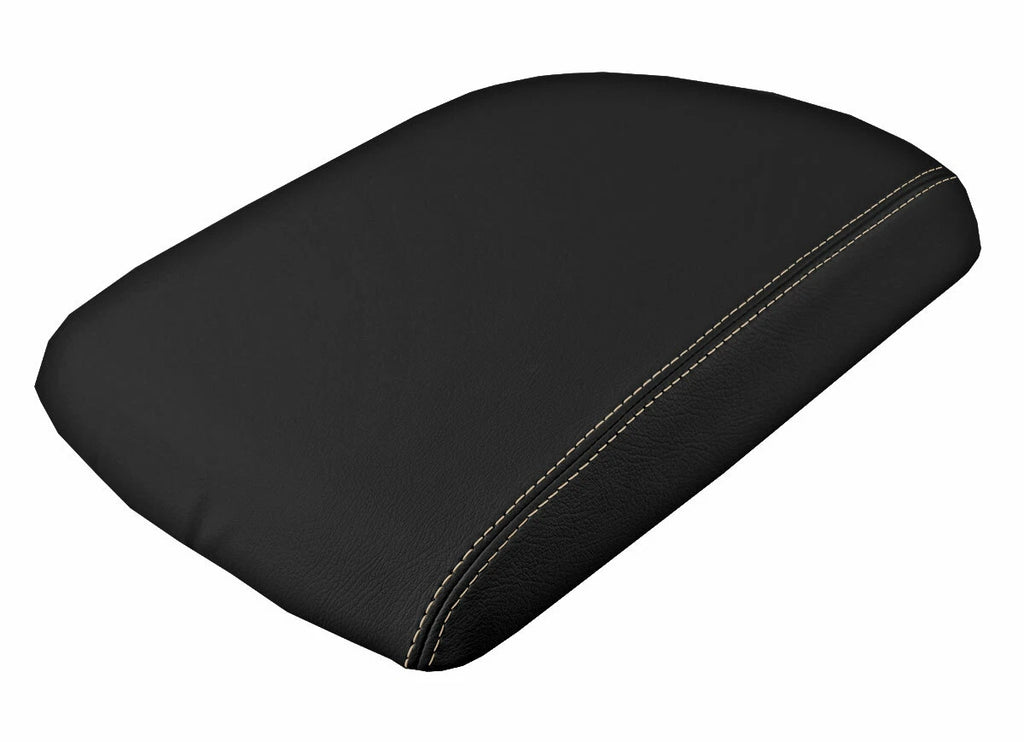 Leather Console Lid Armrest Cover for Dodge Ram (2009–2016) Beige Stitch