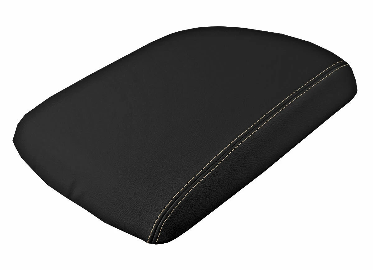 Leather Console Lid Armrest Cover for Dodge Ram (2009–2016) Beige Stitch