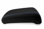Console Lid Armrest Cover for Subaru Baja (2003–2006) Carbon Fiber Blue Stitch