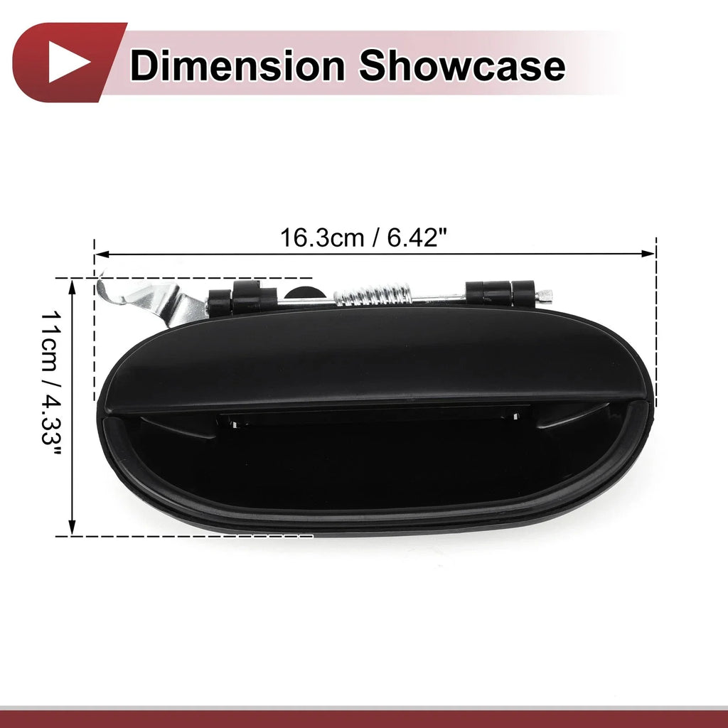 Exterior Door Handle for Hyundai Accent Rear Right Black ABS