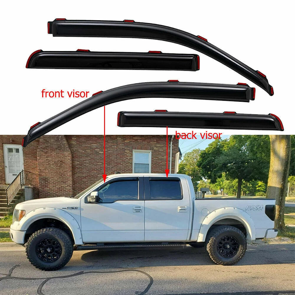 In-Channel Window Vent Visors for Ford F-150 Super Crew (2009–2014)
