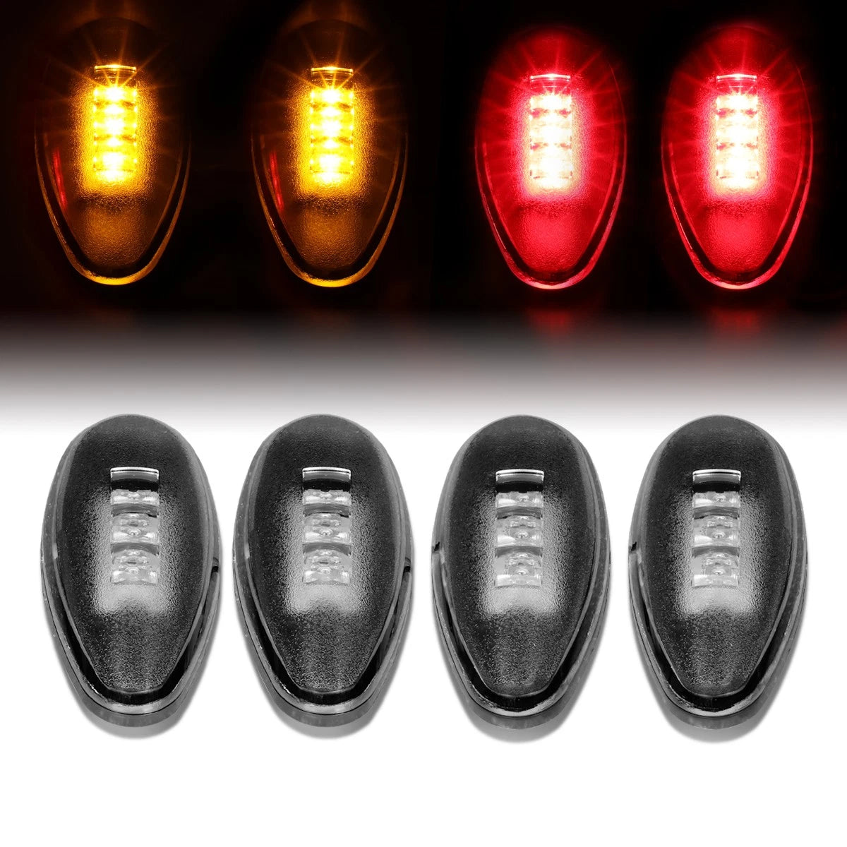 Set of 2 Clear Lens LED Dually Fender Lights for Chevy Silverado/GMC Sierra (2001–2014)