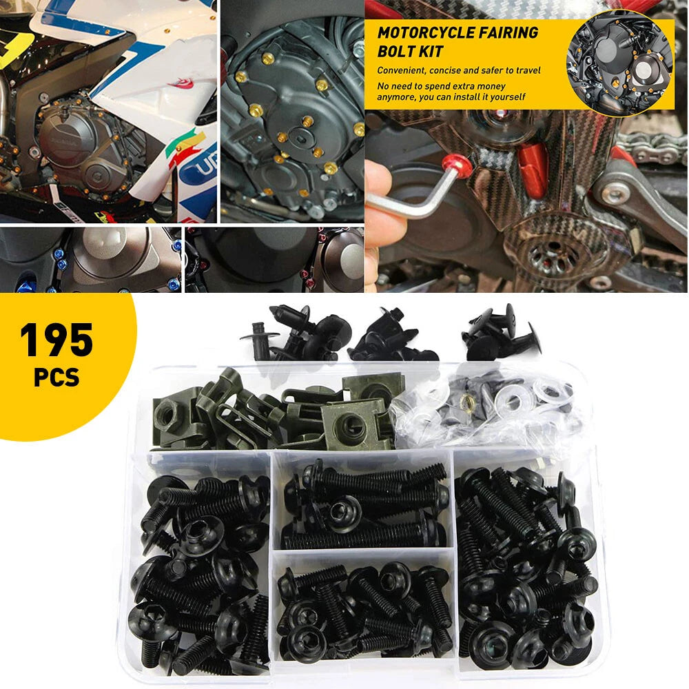 Set of Black Motorcycle Fairing Bolts for USA Models 
