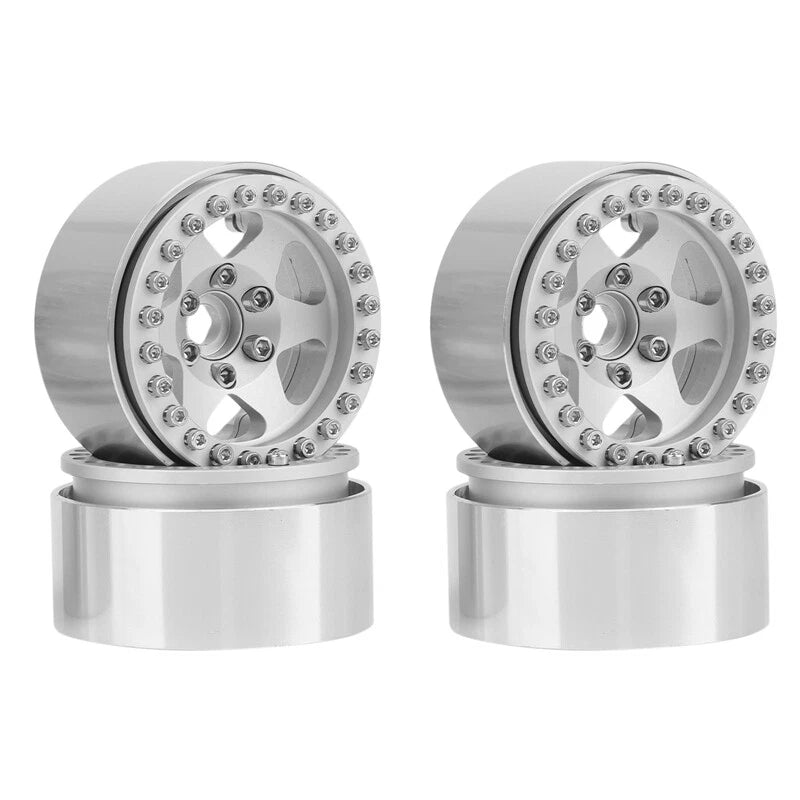 Set of 4 Alloy Metal Beadlock Wheel Rims for TRX-4 SCX10 D90 (1.9")