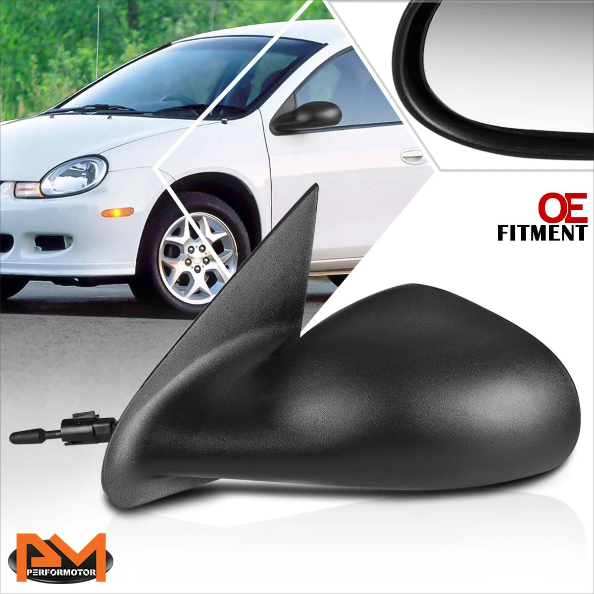 Manual Adjust Side Rear View Mirror Left for Dodge Neon/Plymouth Neon (2000–2005)