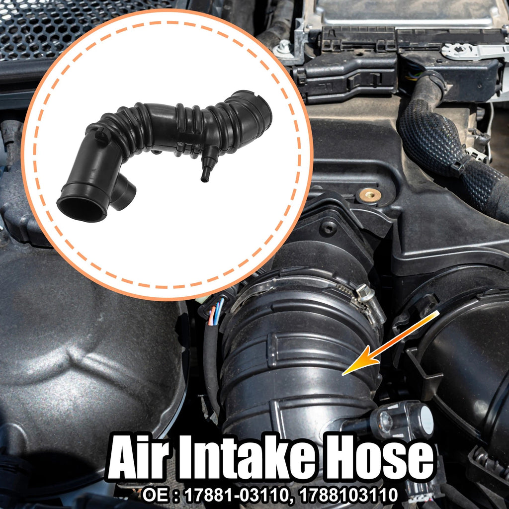 Engine Air Intake Hose Pipe Tube for Toyota Camry (17881-03110) Rubber Black